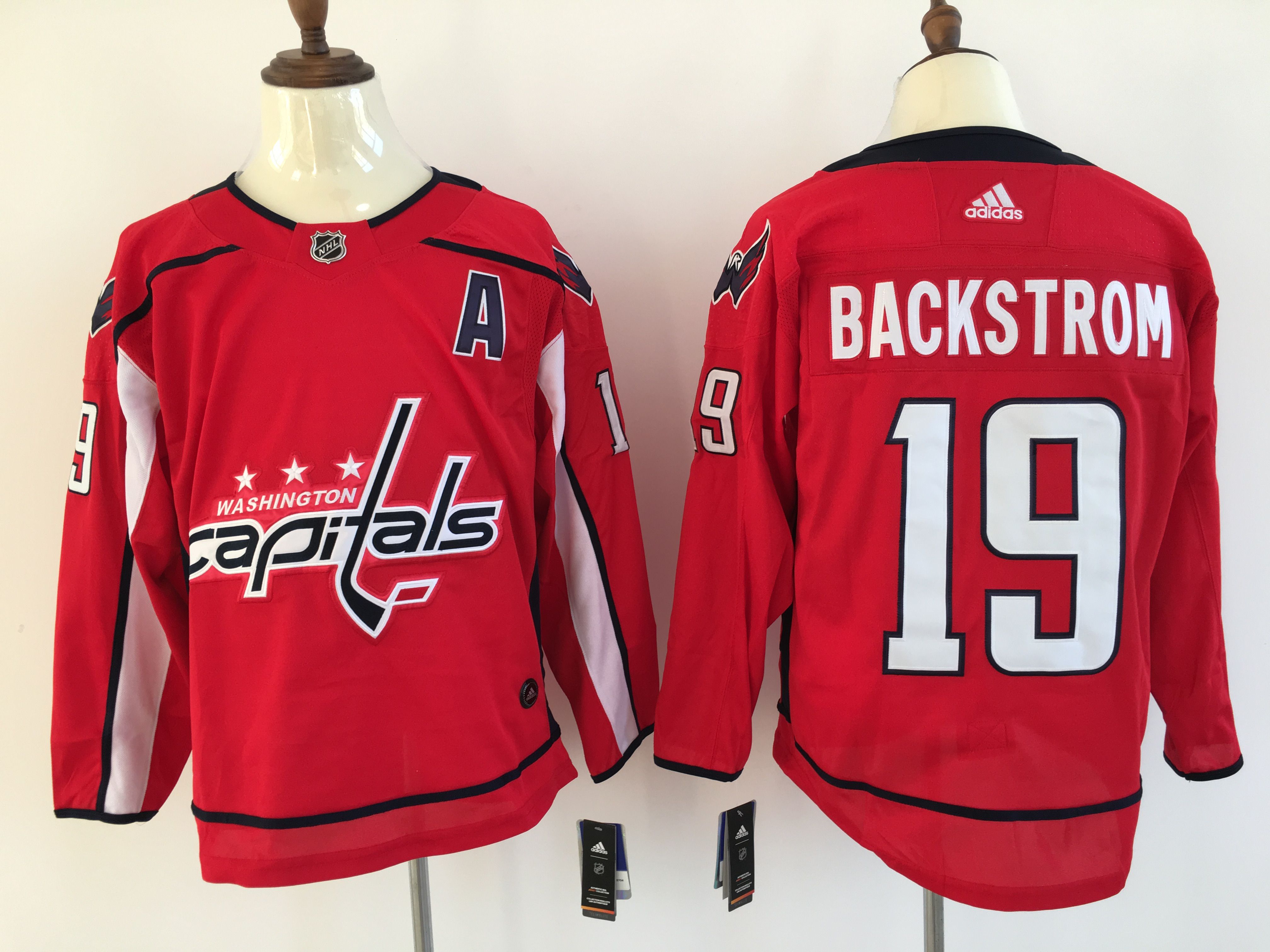 Men Washington Capitals #19 Backstrom red Adidas Hockey Stitched NHL Jerseys